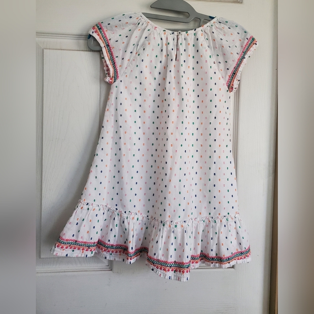 Mini Boden Girls' Pom-Pom Sundress with Colorful Dot Print Size 5/6 - Picture 3 of 5